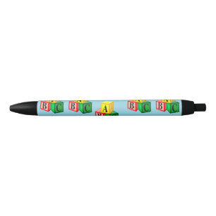 abc alphabet blocks black ink pen