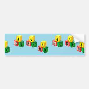 abc alphabet blocks bumper sticker