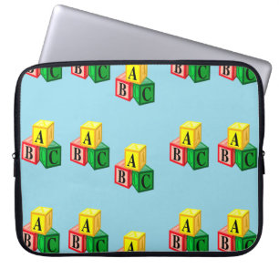 abc alphabet blocks laptop sleeve
