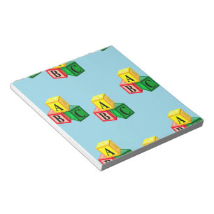 abc alphabet blocks notepad