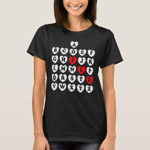 Abc Alphabet English Teacher Valentine S Day Abc H T-Shirt