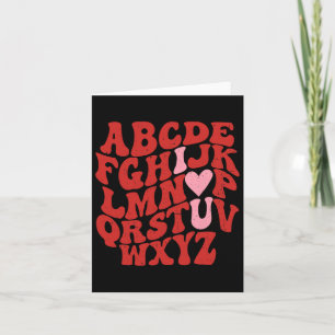 Abc Alphabet I Love You English Teacher Valentines Card