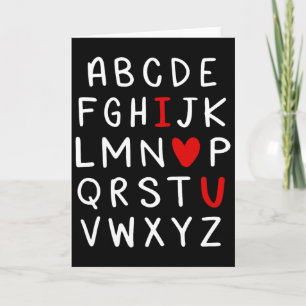 Abc Alphabet I Love You English Teacher Valentines Card