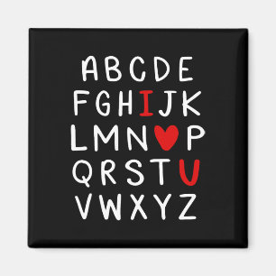Abc Alphabet I Love You English Teacher Valentines Magnet