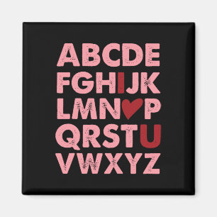 Abc Alphabet I Love You English Teacher Valentines Magnet