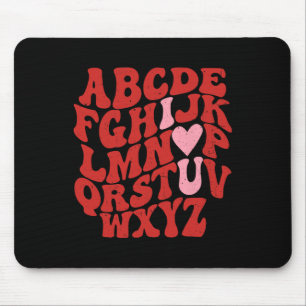 Abc Alphabet I Love You English Teacher Valentines Mouse Mat