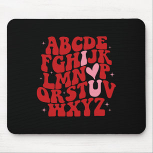 Abc Alphabet I Love You English Teacher Valentines Mouse Mat
