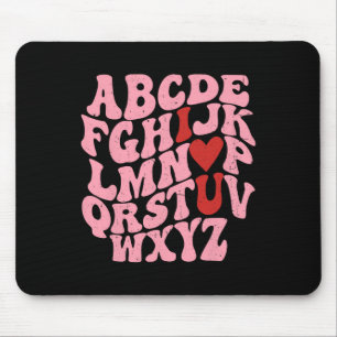 Abc Alphabet I Love You English Teacher Valentines Mouse Mat