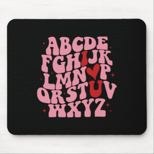 Abc Alphabet I Love You English Teacher Valentines Mouse Mat
