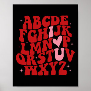 Abc Alphabet I Love You English Teacher Valentines Poster