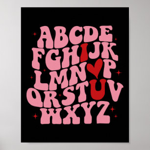 Abc Alphabet I Love You English Teacher Valentines Poster