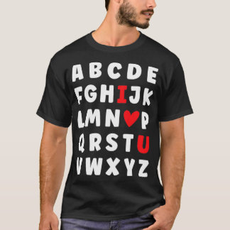 ABC Alphabet I Love You English Teacher Valentines T-Shirt