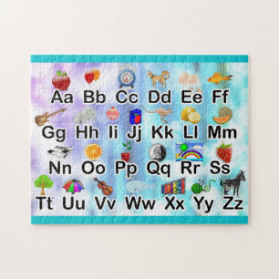 ABC Alphabet Illustration Family Kids Jigsaw Puzzle