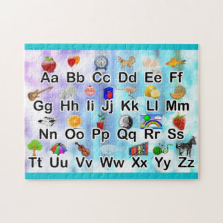 ABC Alphabet Illustration Family Kids Jigsaw Puzzle