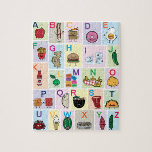 ABC Alphabet learning letters happy foods learn Jigsaw Puzzle