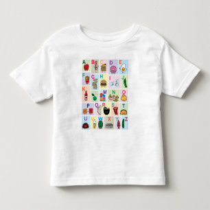 ABC Alphabet learning letters happy foods learn Toddler T-Shirt