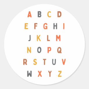 abc alphabet letters A-Z Stickers Labels