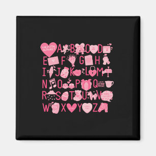 Abc Alphabet Love You Valentines Day Teachers And  Magnet
