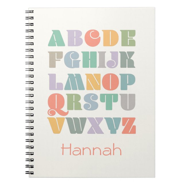 ABC Alphabet Personalised Name Notebook (Front)