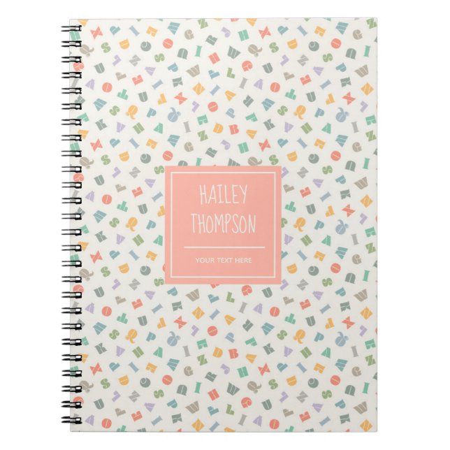 ABC Alphabet Personalised Name Notebook (Front)