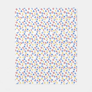 ABC Alphabet Red Yellow Blue Fleece Blanket