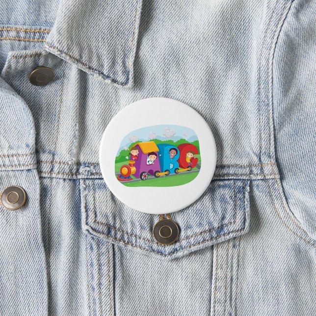 ABC Alphabet Train with Kids Fun Educational 7.5 Cm Round Badge (Creator Uploaded)
