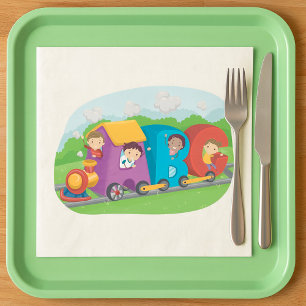 ABC Alphabet Train with Kids Fun Educational Napkin