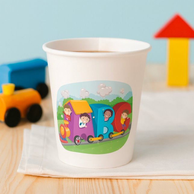 ABC Alphabet Train with Kids Fun Educational Paper Cups (Creator Uploaded)