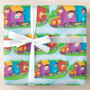 ABC Alphabet Train with Kids Fun Educational Wrapping Paper