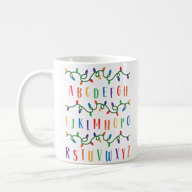 ABC Alphabet Wall christmas lights Coffee Mug (Left)