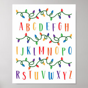 ABC Alphabet Wall christmas lights Poster