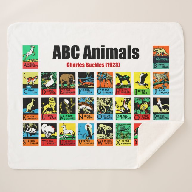 ABC Animals , Charles Buckles (1923) Sherpa Blanket (Front (Horizontal))