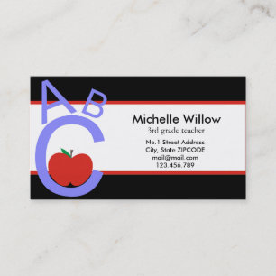 ABC Apple School Teacher Business Card