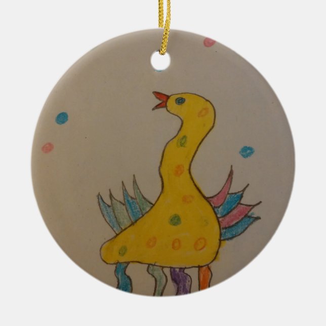 #ABC Art by Children, Easter Duck Ceramic Tree Decoration (Front)