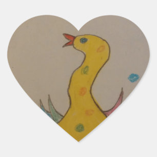 #ABC Art by Children, Easter Duck Heart Sticker