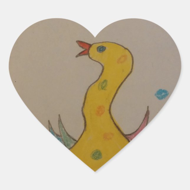 #ABC Art by Children, Easter Duck Heart Sticker (Front)