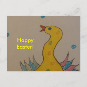 #ABC Art by Children, Easter Duck Holiday Postcard