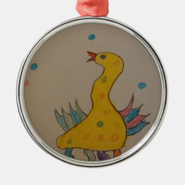 #ABC Art by Children, Easter Duck Metal Tree Decoration (Front)