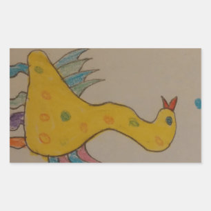 #ABC Art by Children, Easter Duck Rectangular Sticker