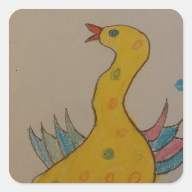 #ABC Art by Children, Easter Duck Square Sticker (Front)