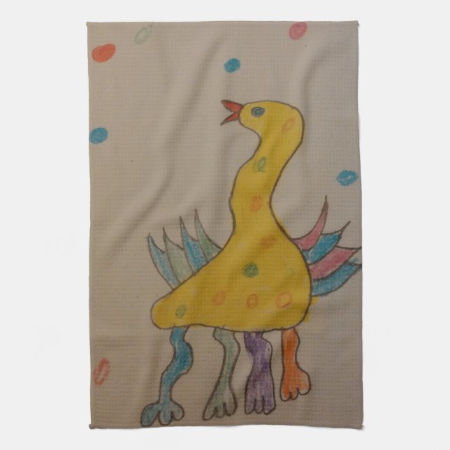 #ABC Art by Children, Easter Duck Tea Towel (Vertical)