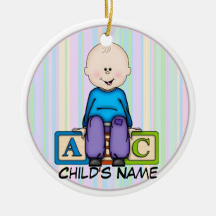 ABC Baby Boy Ceramic Tree Decoration