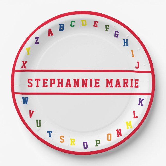 ABC Baby Shower Paper Plate (Front)