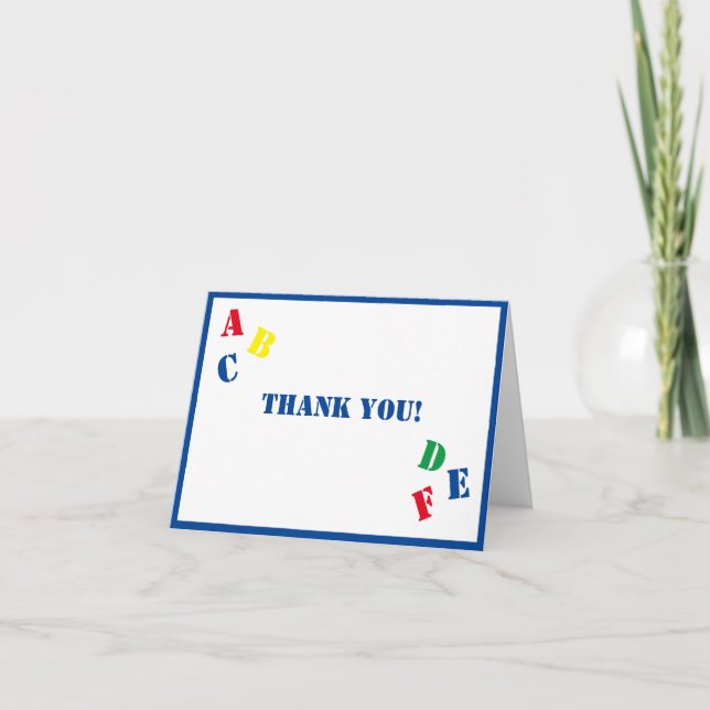 ABC Baby Shower Thank You Card (Front)