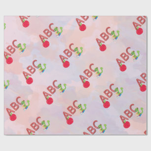 ABC Bookworm Pattern Wrapping Paper