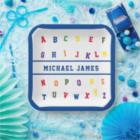 ABC Boy Baby Shower Paper Plate