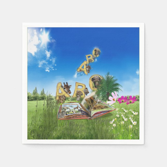 ABC Capital Alphabet themes. Napkin (Front)