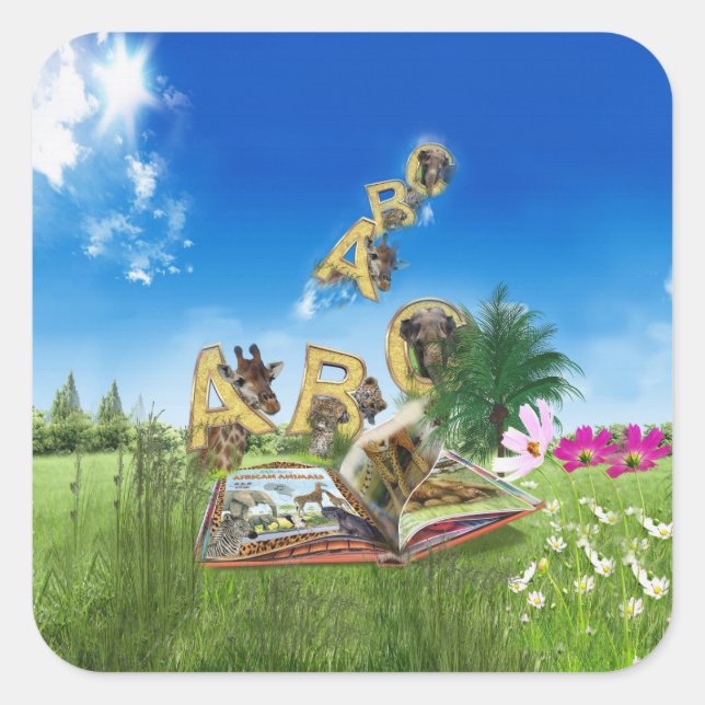 ABC Capital Alphabet themes. Square Sticker (Front)