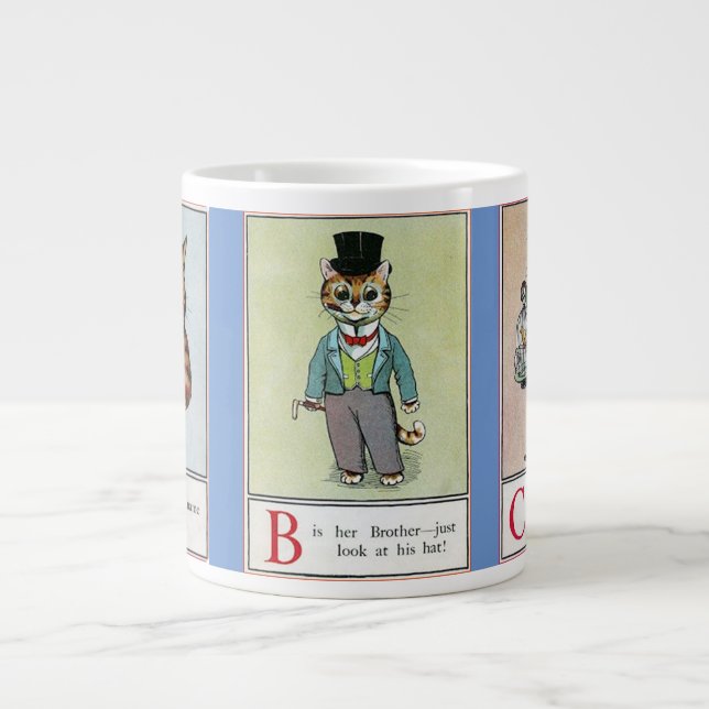 ABC Cats by Louis Wain  Large Coffee Mug (Front)