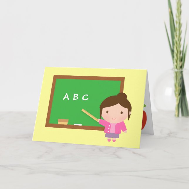ABC Chalkboard, Thank You, Teacher Appreciation Thank You Card (Front)